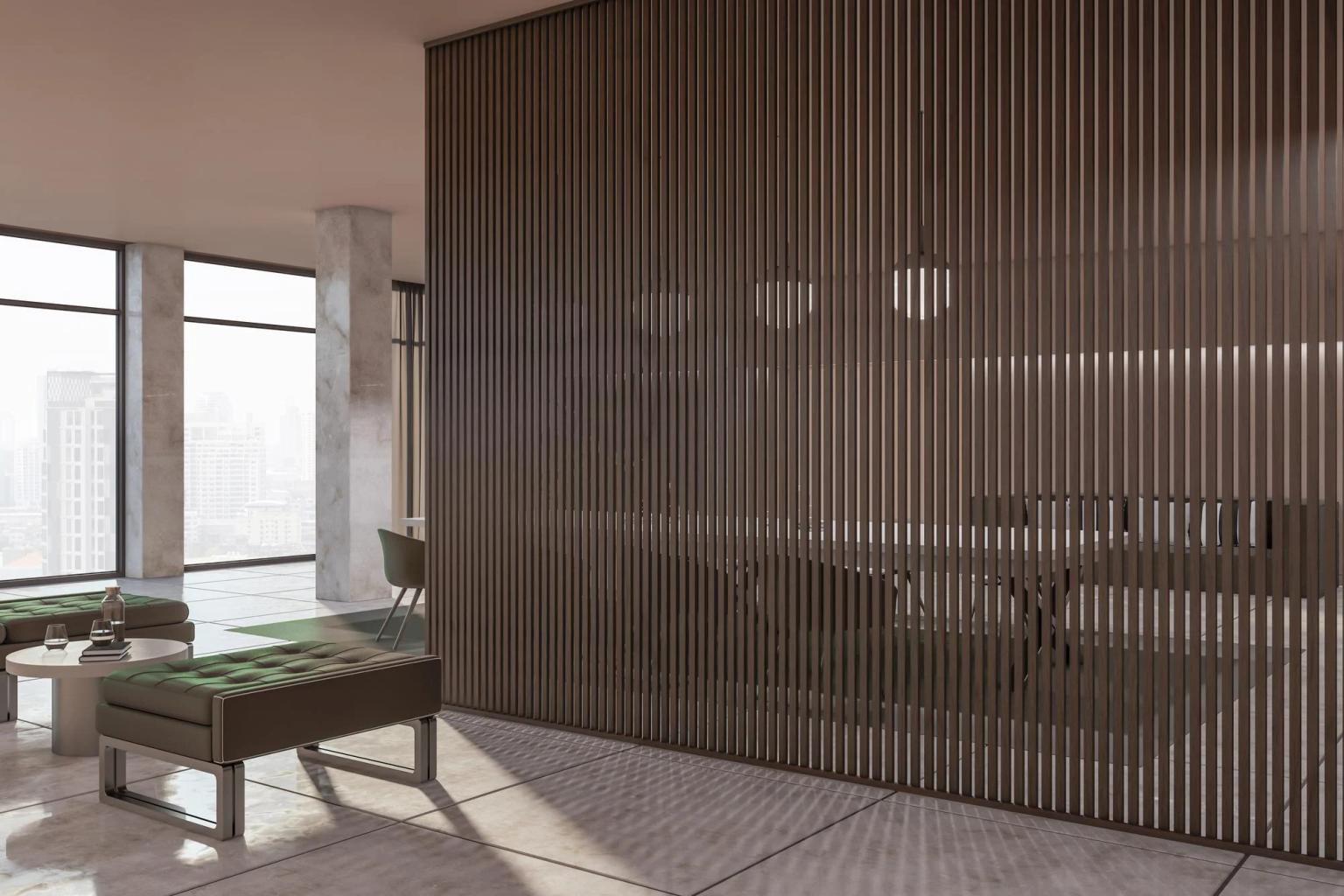 Интерьер с декоративной перегородкой Plastwood
