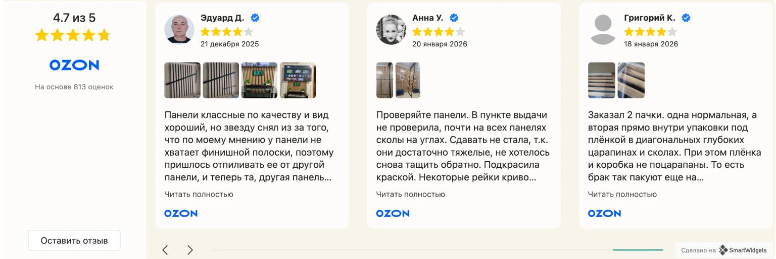 Отзывы покупателей Plastwood