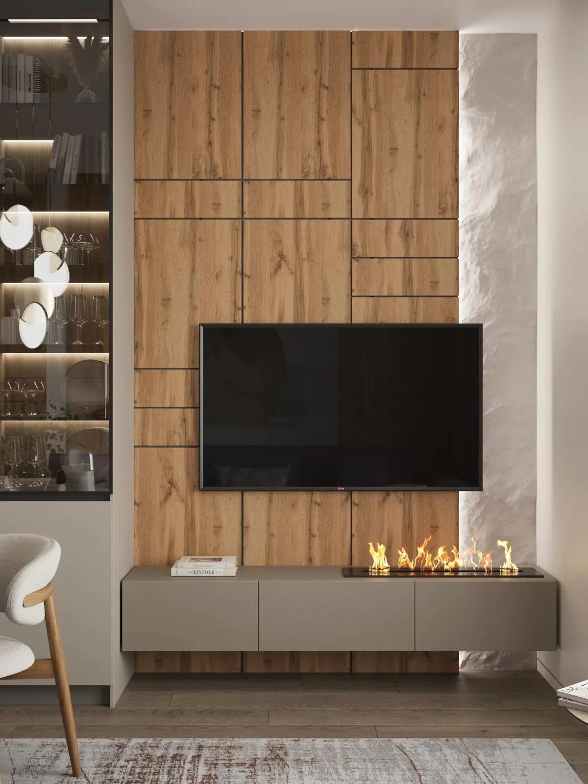 Спальня с декоративными рейками Plastwood